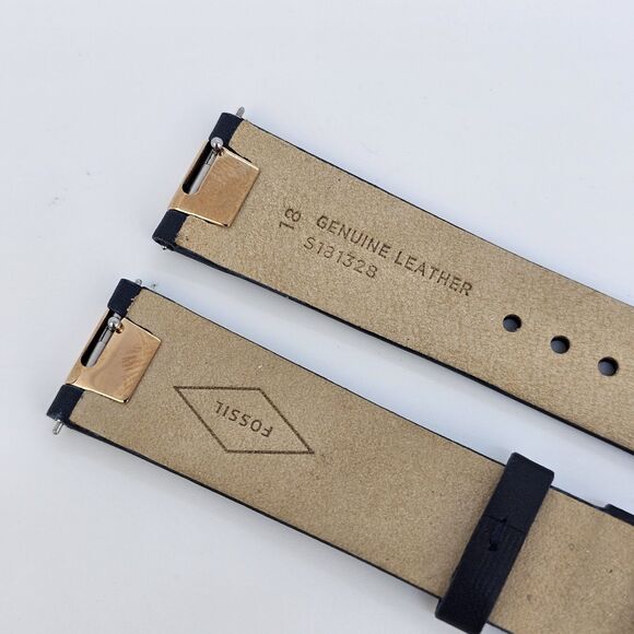 FOSSIL Original Replacement Leather Strap S181328 Watch Band Blue 18MM - Picture 6 of 8